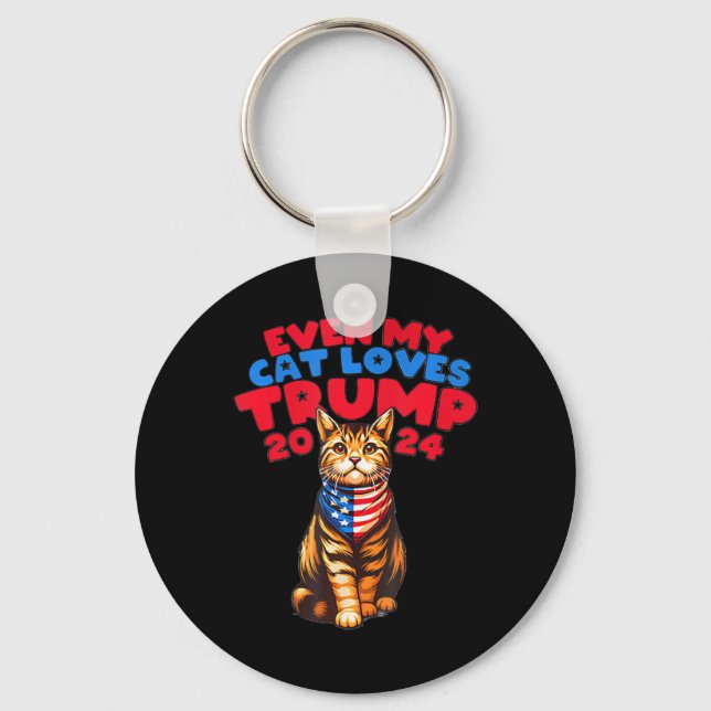 Porte-clés Mon chat aime Trump 2024 (Recto)