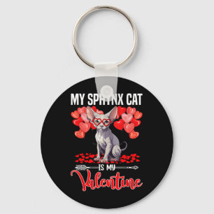 Porte-clés Mon chat Sphynx mignon est mon Valentin Saint Vale