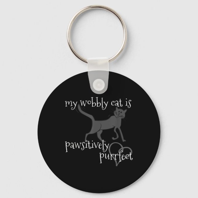 Porte-clés Mon Chat Wobbly Est Un Amant Ch Pawsitive (Recto)