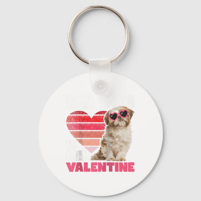 Porte-clés Mon chien est ma Saint Valentin - Tattoo Shih Tzu  (Recto)
