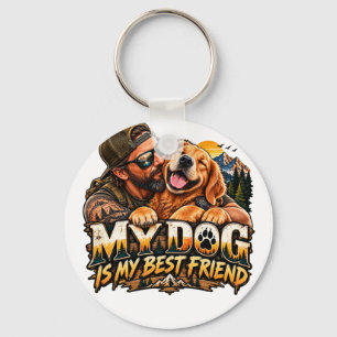 Porte-clés Mon chien est mon meilleur ami – Amour de Golden R