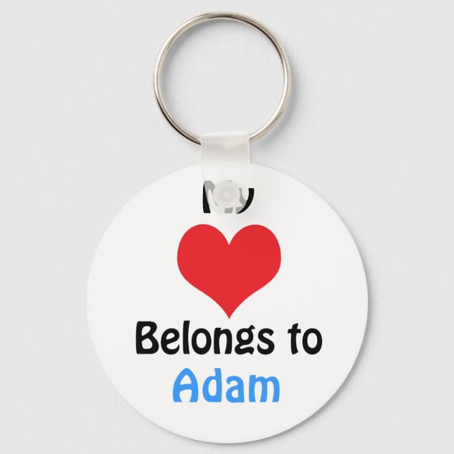 Porte-clés Mon coeur appartient à Adam (Recto)