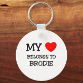 Porte-clés Mon coeur appartient à Brodie (Front)