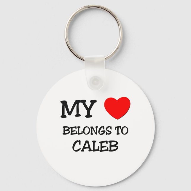 Porte-clés Mon coeur appartient à Caleb (Recto)