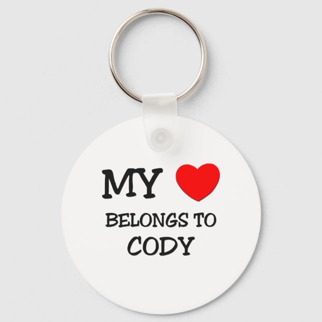 Porte-clés Mon coeur appartient à Cody (Recto)