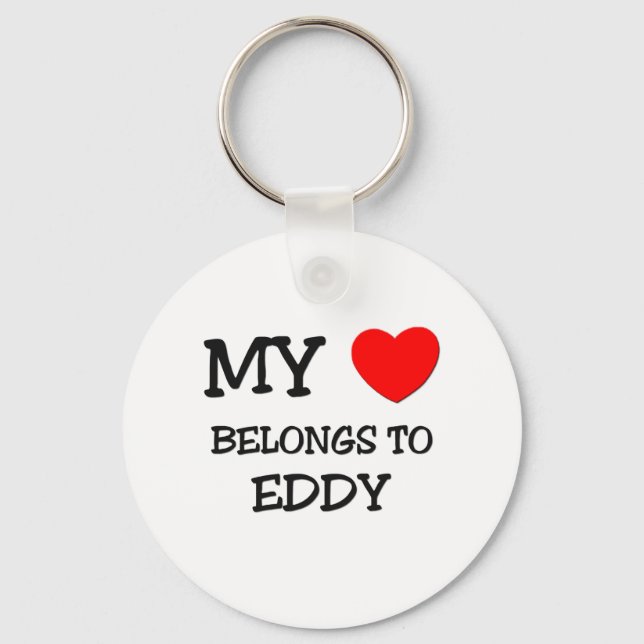 Porte-clés Mon coeur appartient à Eddy (Recto)