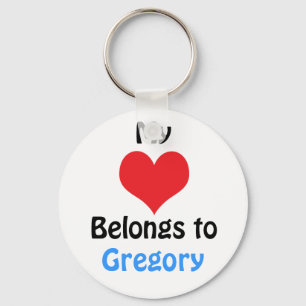 Porte-clés Mon coeur appartient à Gregory