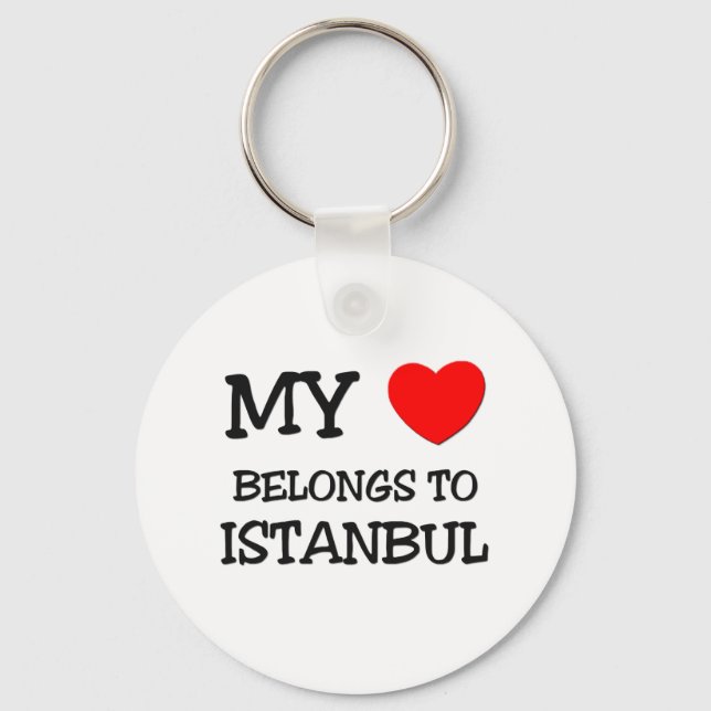 Porte-clés Mon coeur appartient à ISTANBUL (Recto)