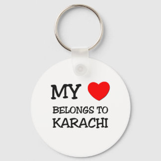 Porte-clés Mon coeur appartient à KARACHI