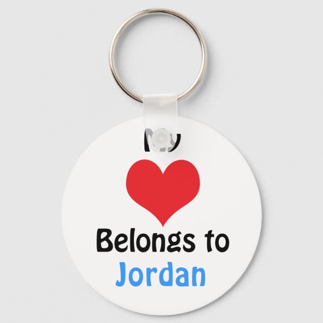 Porte-clés Mon coeur appartient à la Jordanie (Recto)