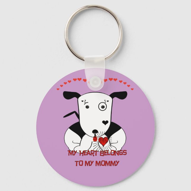 Porte-clés Mon coeur appartient à ma maman (Recto)