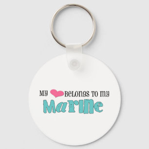 Porte-clés Mon coeur appartient à ma marine