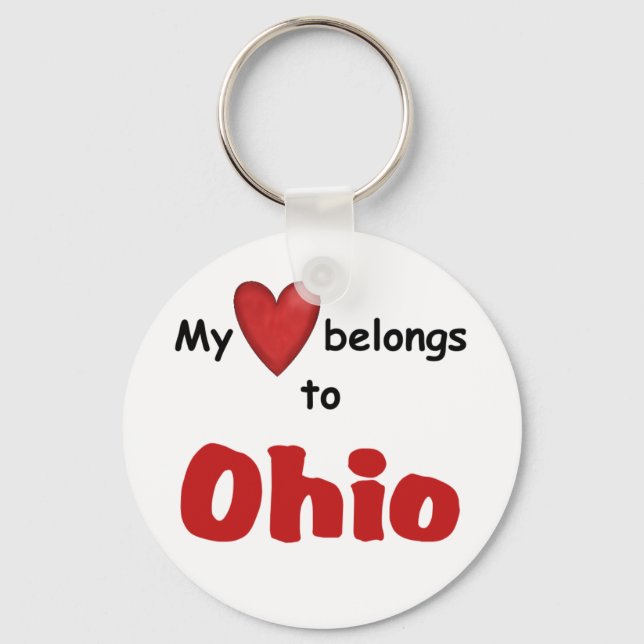 Porte-clés Mon coeur appartient à Ohio (Recto)