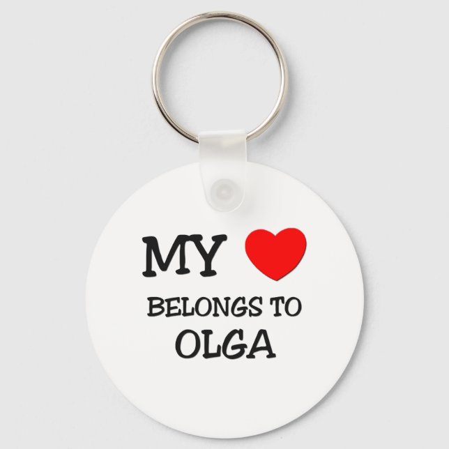 Porte-clés Mon Coeur Appartient À OLGA (Recto)