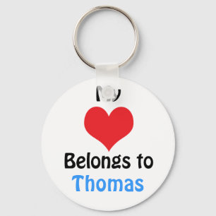 Porte-clés Mon coeur appartient à Thomas