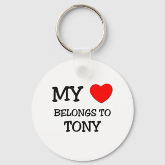 Porte-clés Mon coeur appartient à Tony