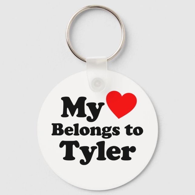 Porte-clés Mon coeur appartient à Tyler (Recto)