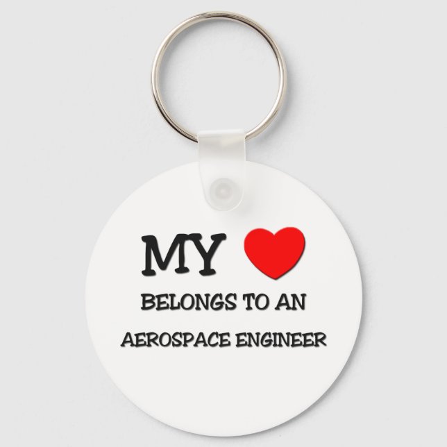 Porte-clés Mon Coeur Appartient À Un INGÉNIEUR AÉROSPATIAL (Recto)