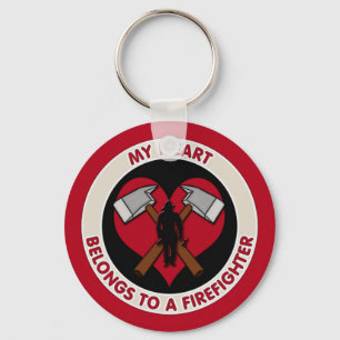 Porte-clés Mon Coeur Appartient À Un Pompier