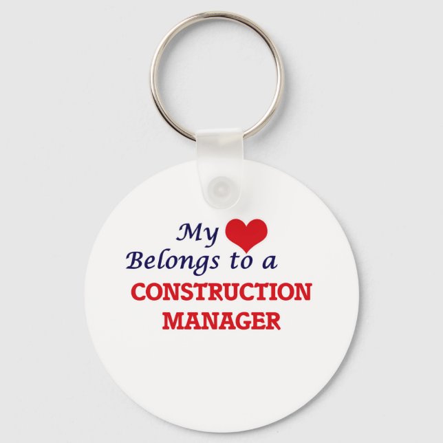 Porte-clés Mon coeur appartient à un responsable de la constr (Recto)
