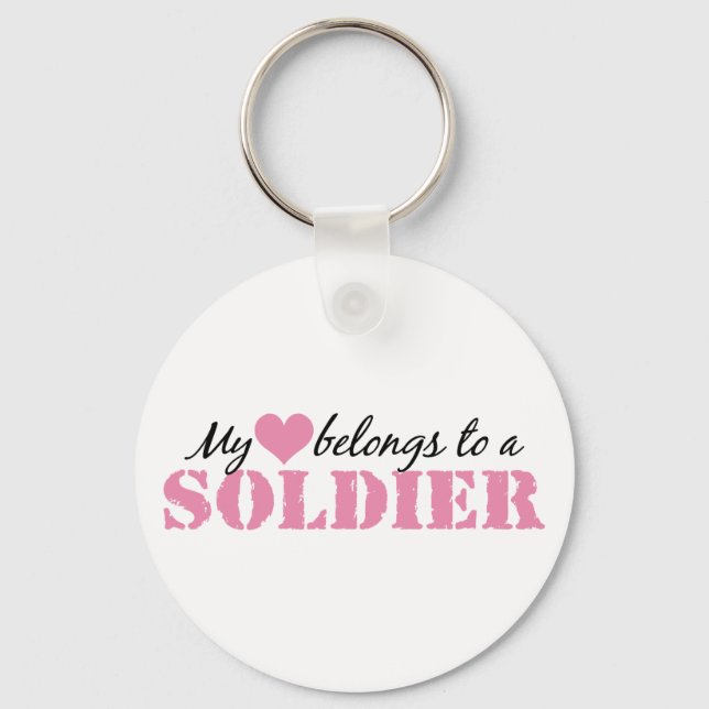 Porte-clés Mon coeur appartient à un soldat (Recto)