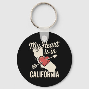 Porte-clés Mon cœur est en Californie Mignon état de Californ