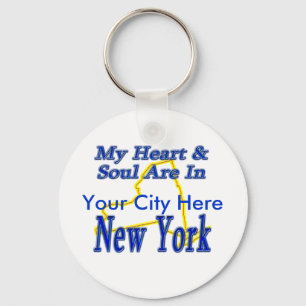 Porte-clés Mon Coeur Et Mon Âme Sont À New York
