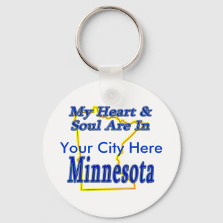 Porte-clés Mon Coeur Et Mon Âme Sont Dans Le Minnesota