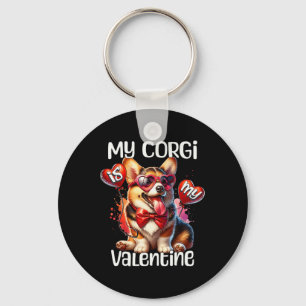 Porte-clés Mon Corgi est mon Corgi de la Saint-Valentin