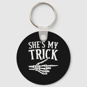 Porte-clés Mon costume d'Halloween Trick Correspondant Couple