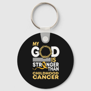 Porte-clés Mon Dieu Est Plus Fort Que Le Cancer De L'Enfance