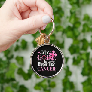 Porte-clés Mon Dieu est Plus Grand Que le Cancer du Sein