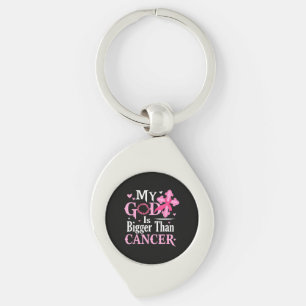 Porte-clés Mon Dieu est Plus Grand Que le Cancer du Sein