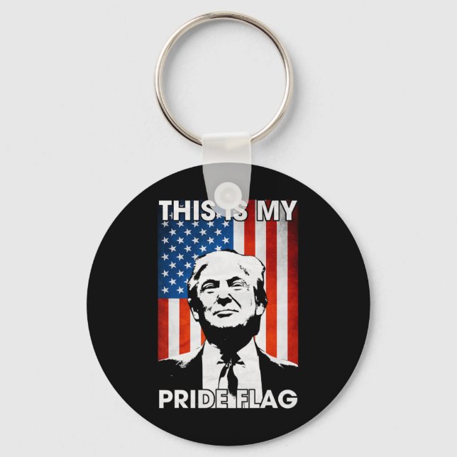 Porte-clés Mon drapeau de fierté Trump Drapeau américain 4 ju (Recto)
