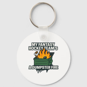Porte-clés Mon équipe de hockey fantaisie est un feu de poube