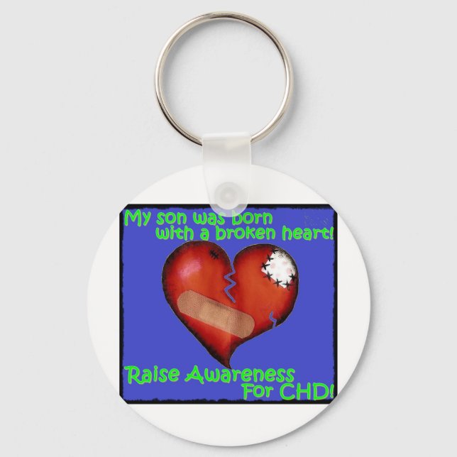 Porte-clés Mon Fils Est Né Avec Un Coeur Cassé (Recto)