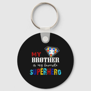 Porte-clés Mon Frère Est Mon Superhéros Favori Autism Award