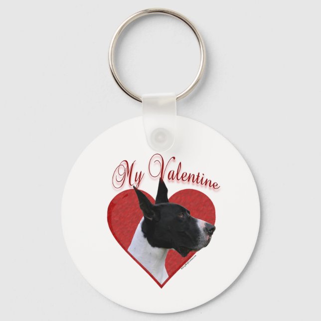 Porte-clés Mon grand Dane Valentine (Recto)