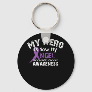 Porte-clés Mon Héros Est Maintenant Mon Ange Cancer Pancréati