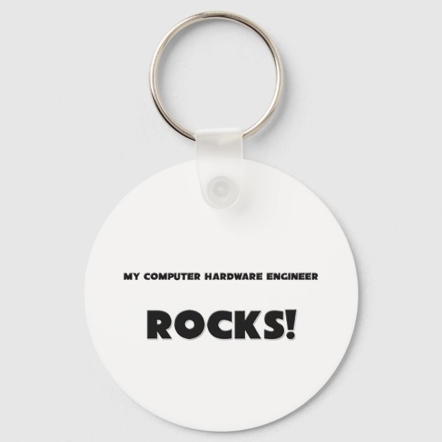 Porte-clés MON ingénieur en matériel informatique ROCKS! (Recto)