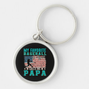 Porte-clés Mon Joueur de Baseball Favori M'appelle Papa Homme