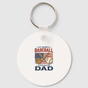 Porte-clés Mon Joueur De Baseball Préféré M'appelle Papa Vint