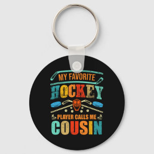 Porte-clés Mon Joueur De Hockey Favori M'Appelle Cousin Père