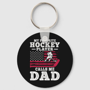 Porte-clés Mon Joueur De Hockey Favori M'appelle Papa Drapeau