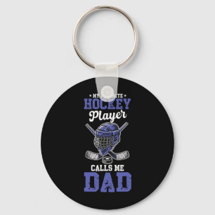 Porte-clés Mon Joueur De Hockey Favori M'appelle Papa Hockey