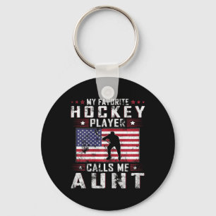 Porte-clés Mon Joueur De Hockey Favori M'Appelle Tante Fête D
