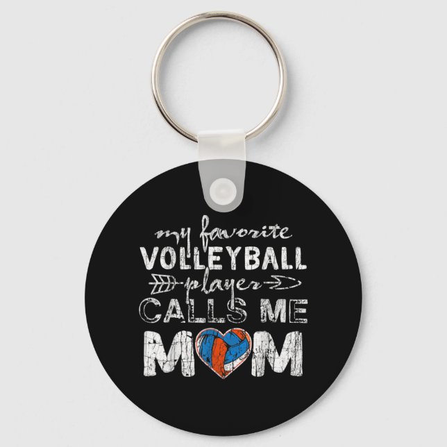 Porte-clés Mon Joueur de volley-ball préféré m'appelle Maman  (Recto)
