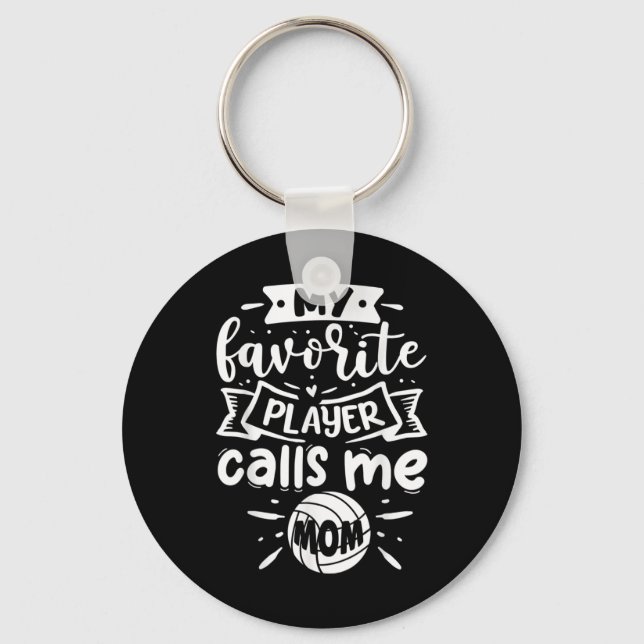 Porte-clés Mon Joueur favori m'appelle Maman Volleyball (Recto)