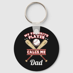 Porte-clés Mon Joueur Favori M'appelle Papa Baseball 