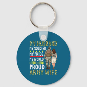 Porte-clés Mon mari mon soldat ma fierté mon monde armée fièr